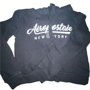 Aeropostale Women's Black Crewneck Hoodie Sweater